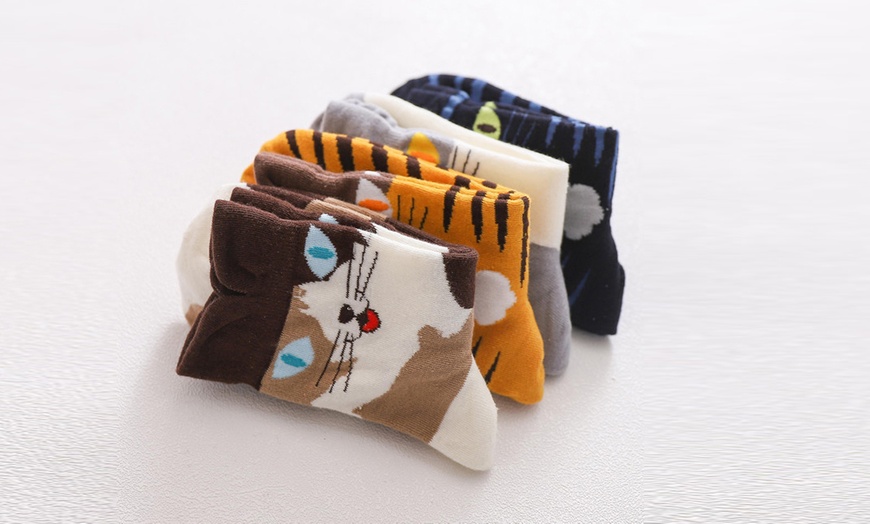 Image 3: 1, 4 ou 8 paires de chaussettes motif chat