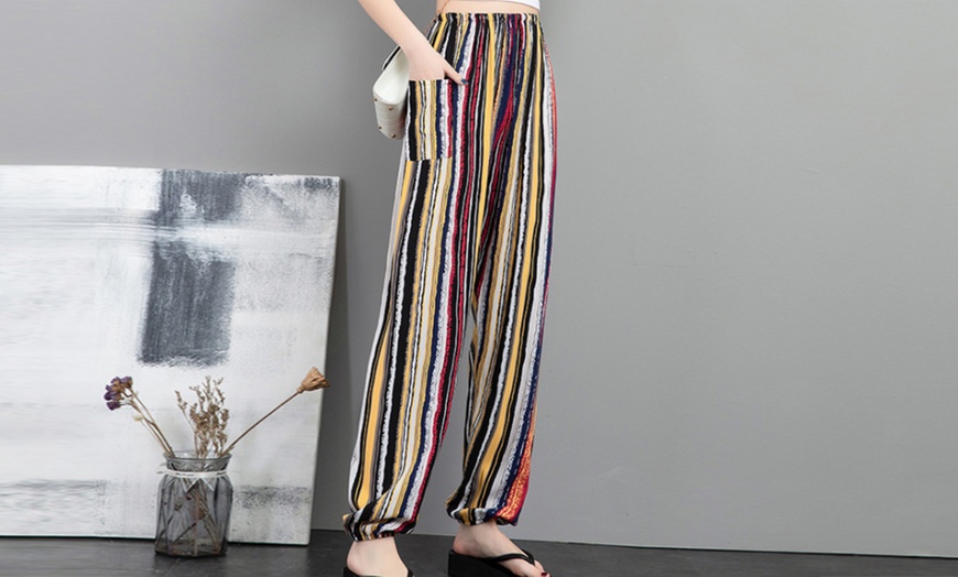 Image 10: Women's Loose Casual Printed Trousers