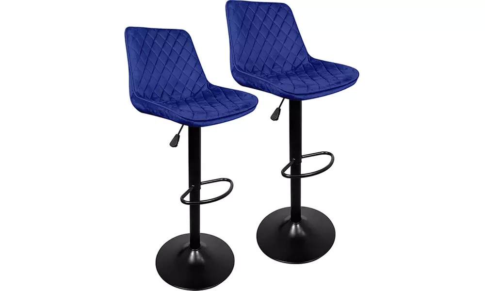 Set di 2 sgabelli in velluto