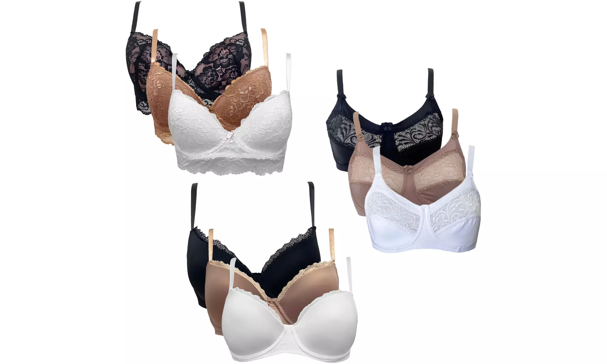 Pack di 3 reggiseni Coconuda
