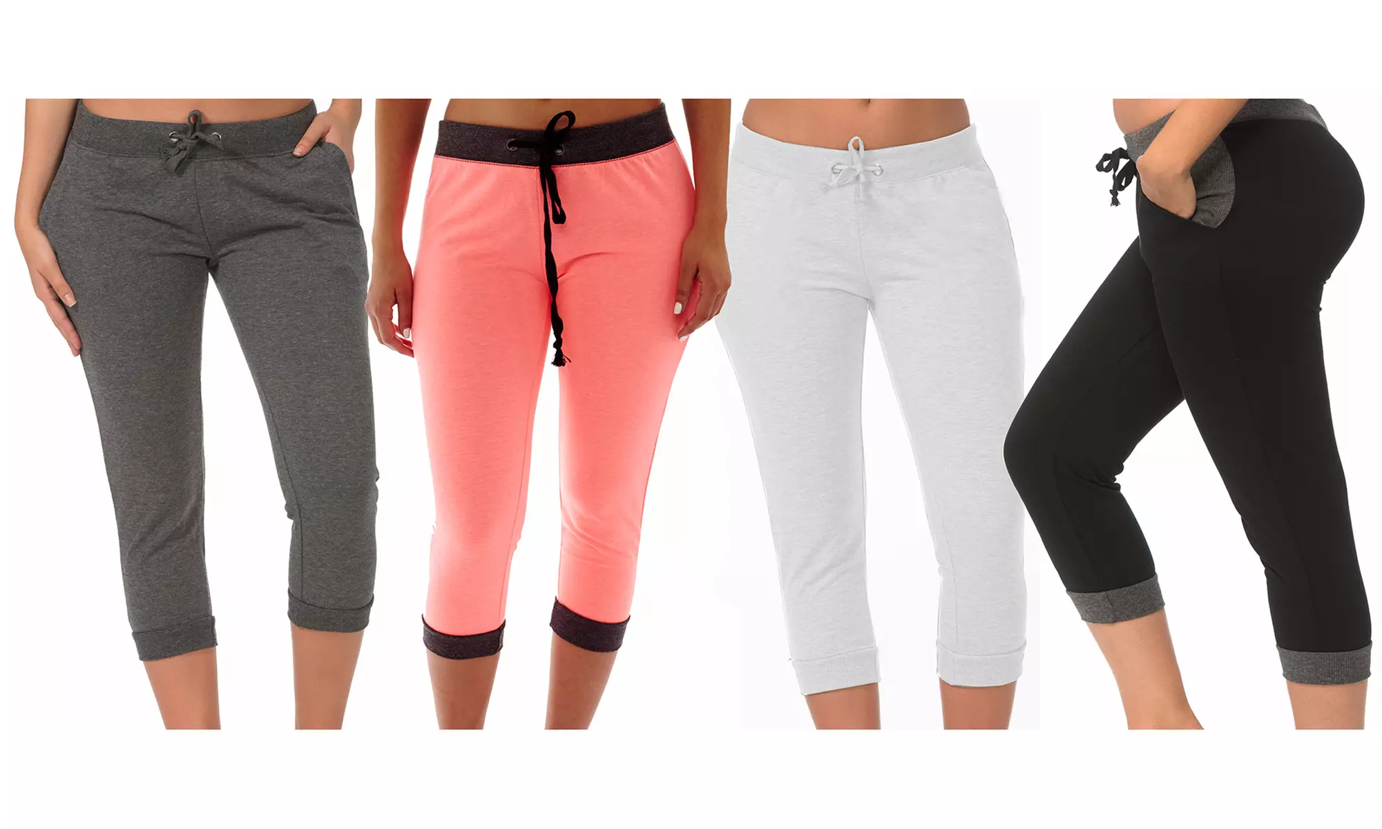 Coco Limon Women's Capri Jogger Pants (4-Pack) - Second Medium
