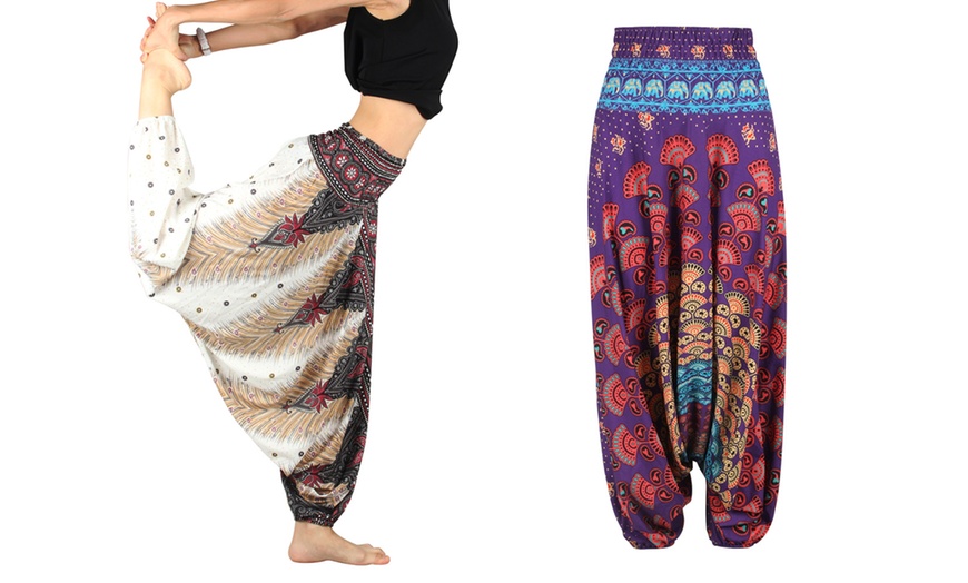 Image 1: Women's Printed Harem Trousers