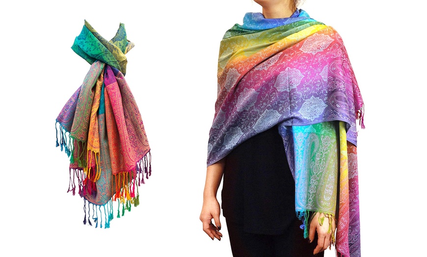 Image 1: One or Two Rainbow Scarves