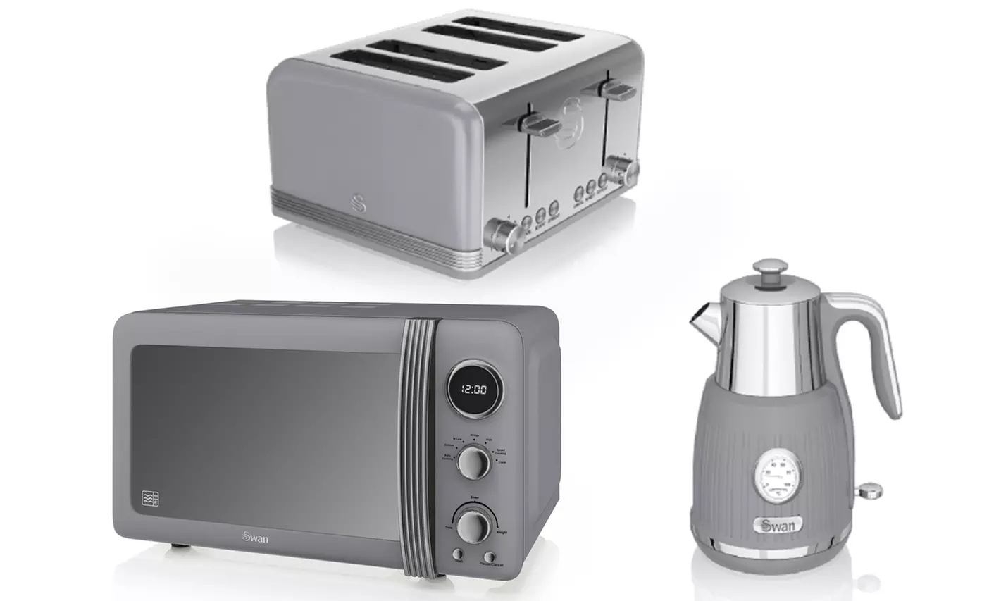 Swan 1.5L Kettle, Two- or Four-Slice Toaster and Microwave Set - Second Medium