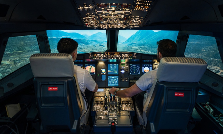 Image 1: 45-Minute A320 or B737 Flight Simulator Experience for One or Two