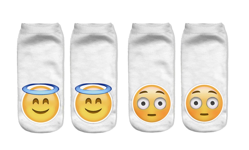 Image 10: Lot de 2, 5 ou 10 paires de chaussettes Emoji 