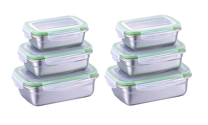 Image 7: 3 Stainless Steel Lunch Boxes
