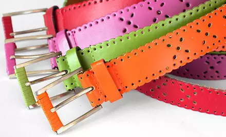 $9 for a Set of Three Women's Leather Belts ($29.99 List Price). Free Shipping. Multiple Colors and Sizes Available. - Second Medium