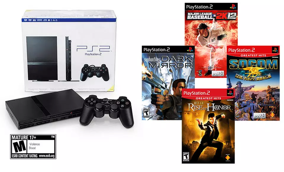 PlayStation 2 Slim Console 4-Game Bundle - Primary Image