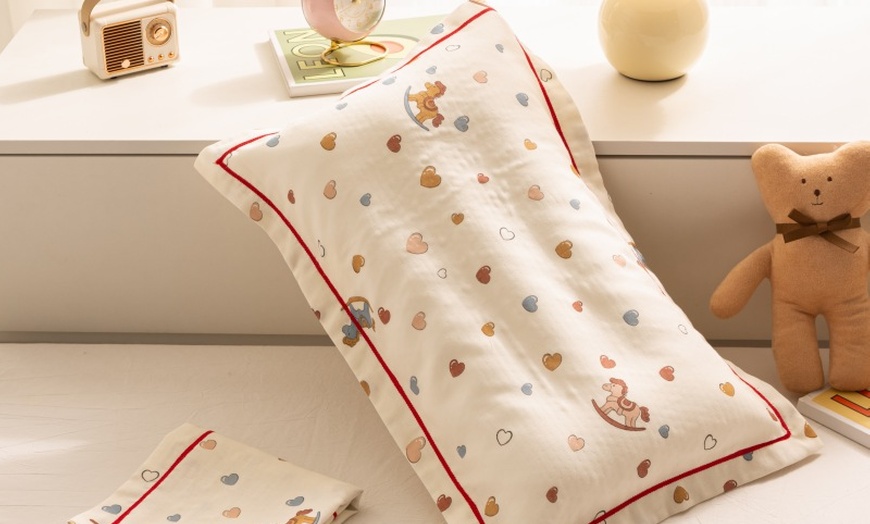 Image 58: Breathable Pure Cotton Kids Pillowcase Pair