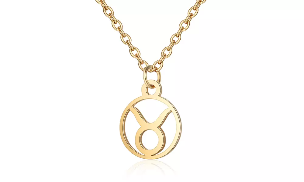 Collier astrologique en acier inoxydable, doré ou argent