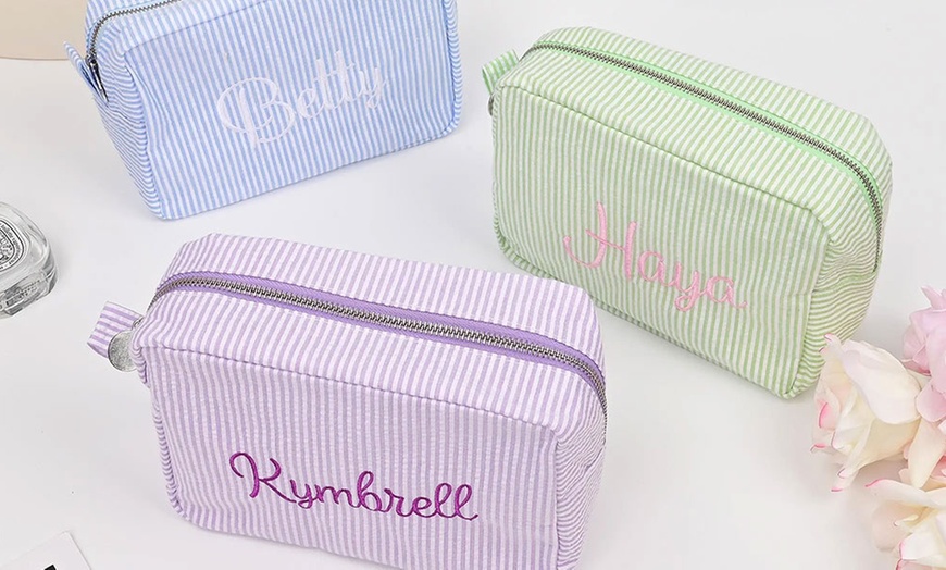 Image 4: With Justyling, Get One or Two Personalized Embroidery Wash Bags