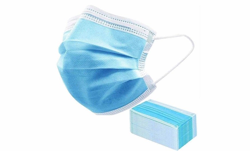 Image 1: 20-Pack of Blue Face Masks