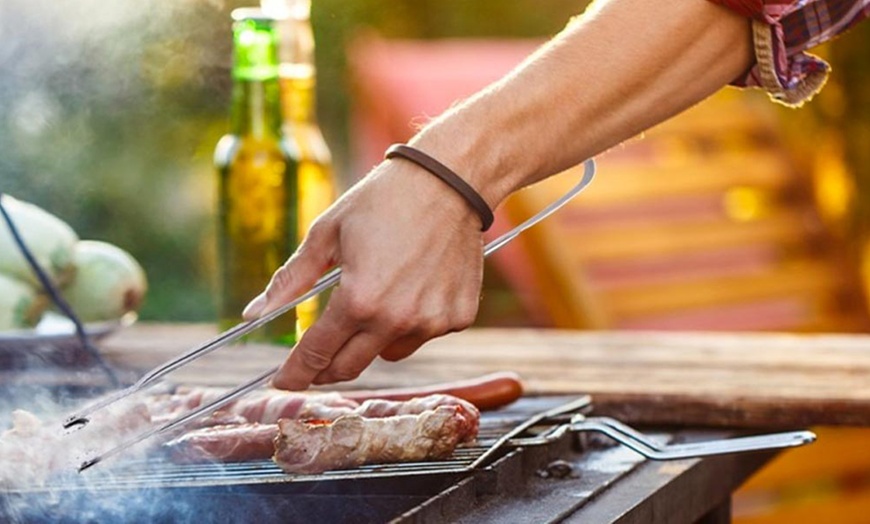 Image 6: Pinza de cocina de acero inoxidable para barbacoa y sartén