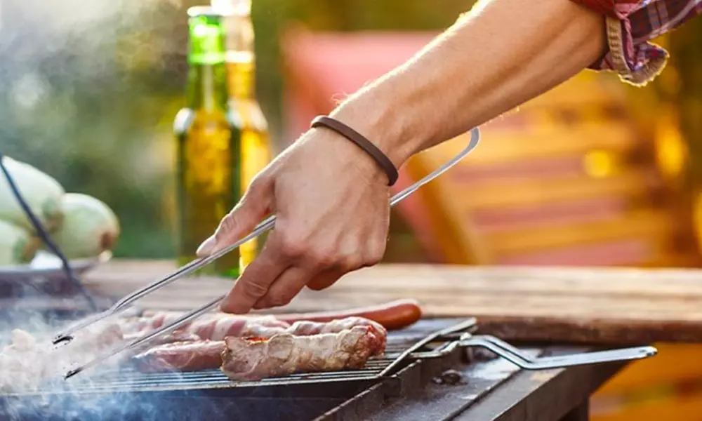 Pinza de cocina de acero inoxidable para barbacoa y sartén