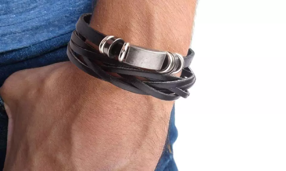 Double bracelets en similicuir pour hommes - Primary Image