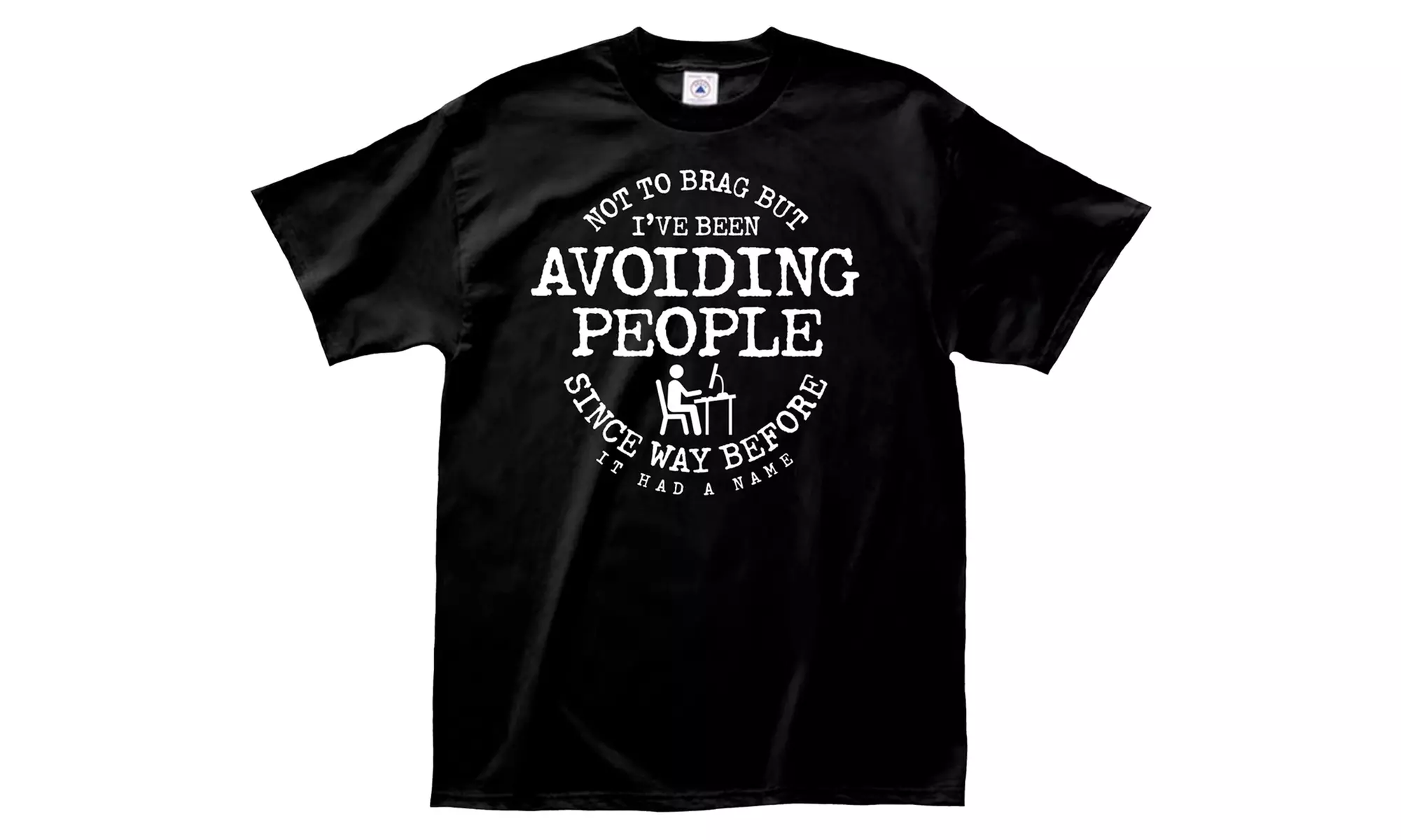 Men's Social Distancing-Themed Funny Printed Tee - Second Medium