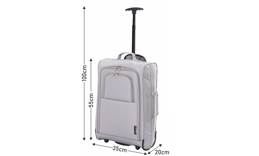 Image 16: 5 Cities Carry On Lightweight Travel Bag Trolley Range