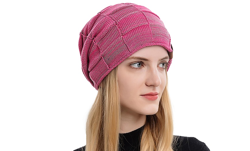 Image 5: 1 of 2 unisex stretchable en warme beanies