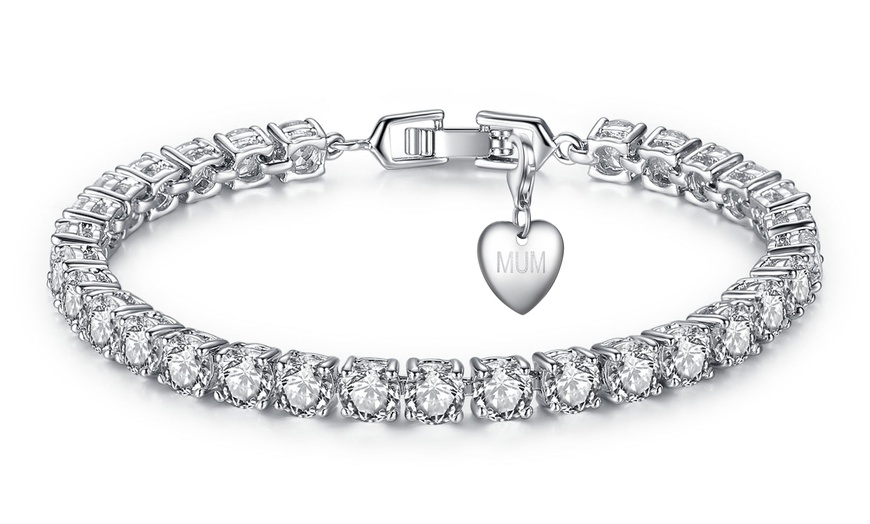 Image 1: Brilliant Cut Simulated Tennis Bracelet 