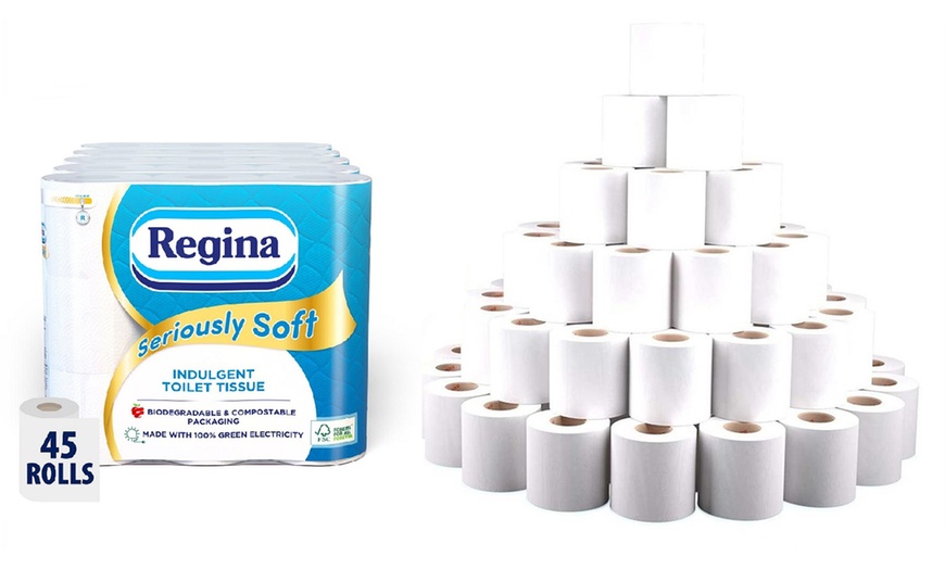 Image 1: 45 Rolls of Regina Toilet Paper