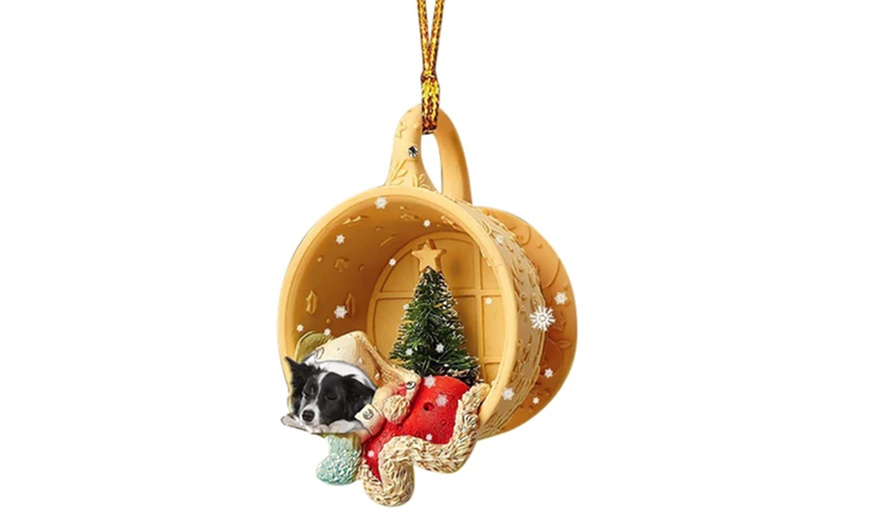 Image 8: Christmas Puppy Sleeping Hanging Ornament