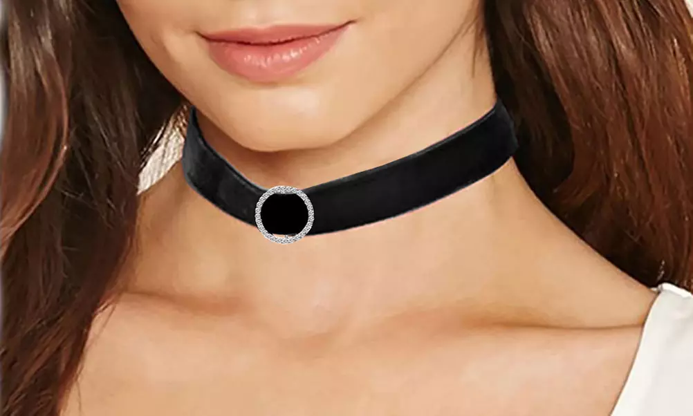 Velvet Choker Necklace with Swarovski Elements - Second Medium