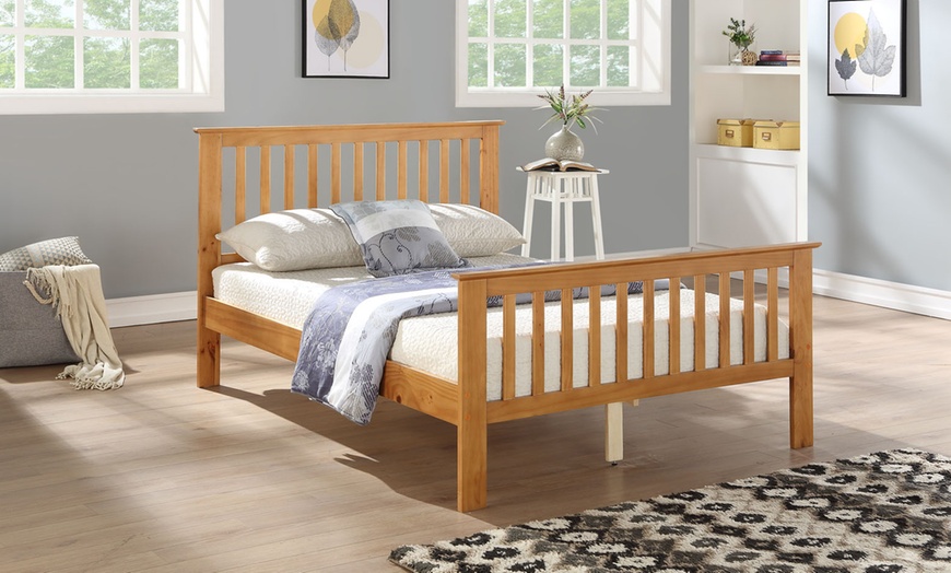 Image 7: Pine Wood Bed Frame