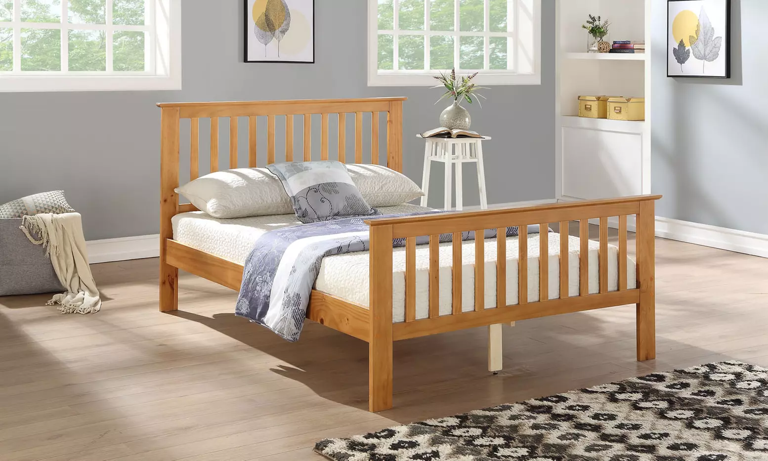 Pine Wood Bed Frame with Optional Mattress - Image 7