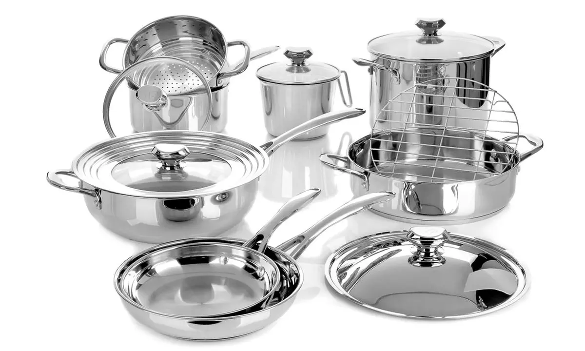 Wolfgang Puck Stainless-Steel-Cookware Set (14-Piece) - Primary Image