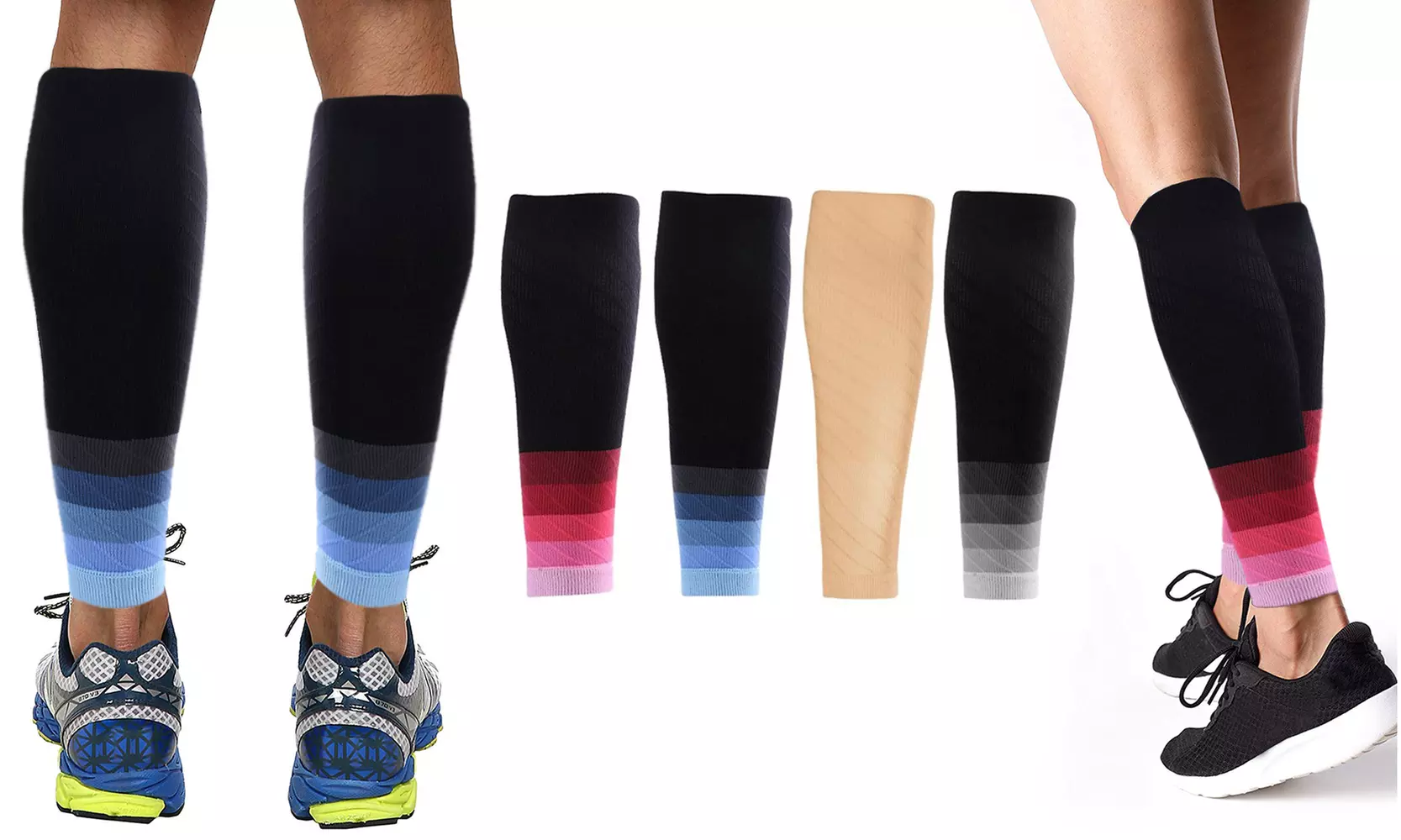 XTF Copper-Infused Sports Compression Calf Sleeves - Primary Image