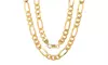 Men's Italian Heavyweight Sterling Silver Figaro Chain in 18K Gold