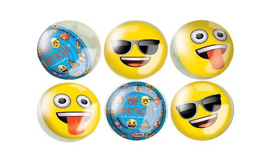 Image 1: Six Emoji Bouncy Balls