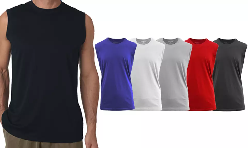 Galaxy by Harvic Men's Fitted Crew Neck Muscle Tank Top (Sizes S-5XL) - Primary Image