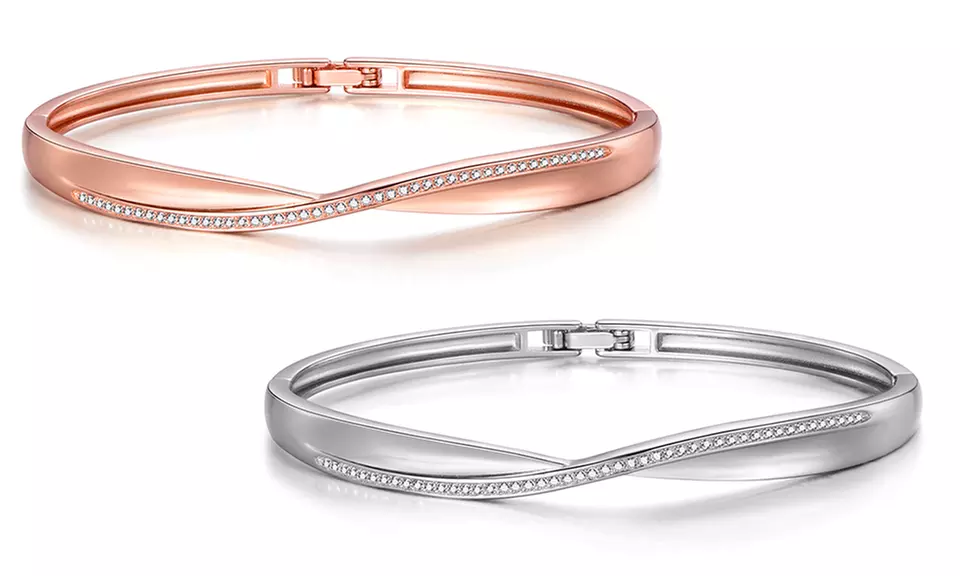 1 ou 2 bracelets bangle Arc ornés de cristaux Swarovski® de la marque Philip Jones - Primary Image