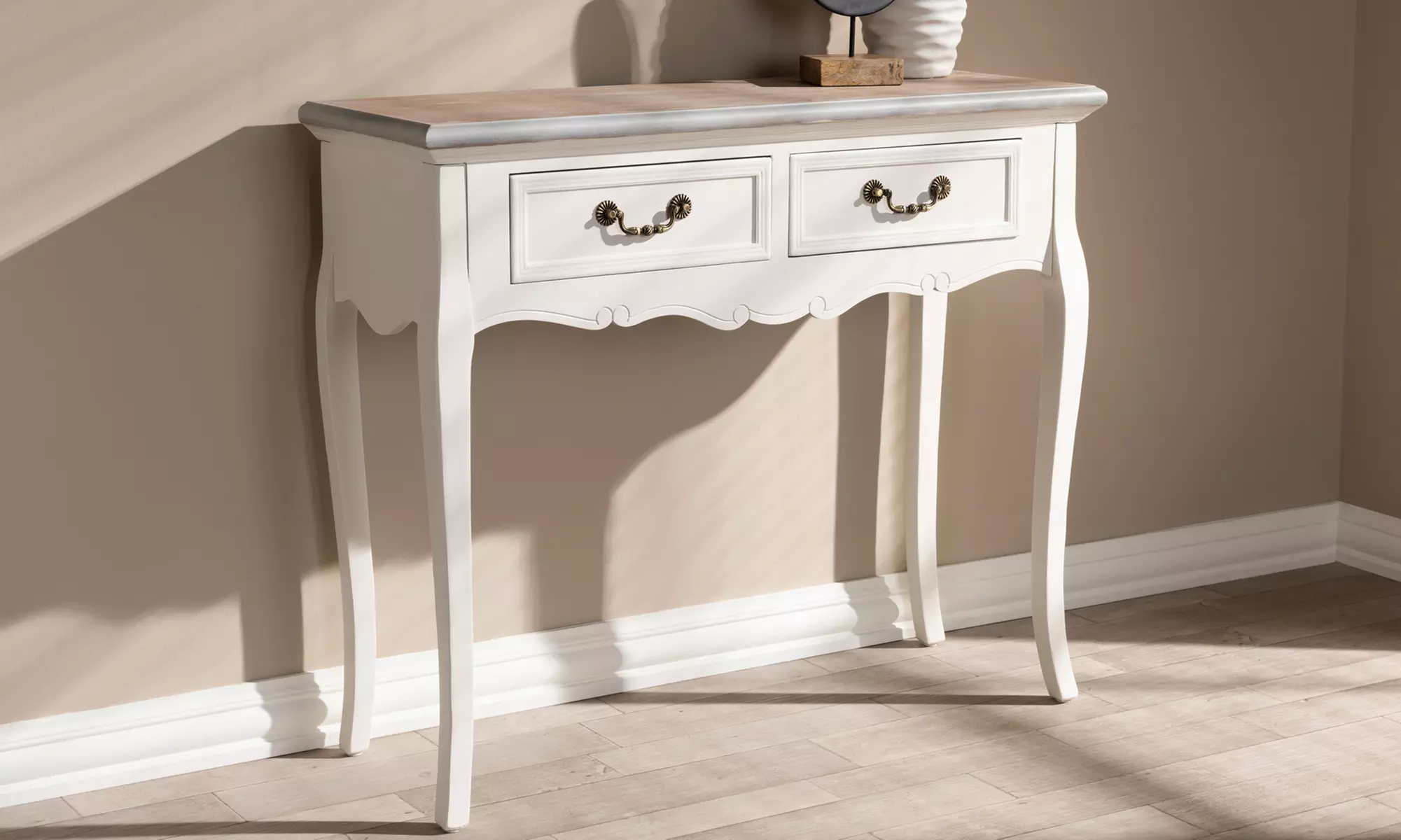 Baxton Studio Charles French Provincial-Style Antiqued Console Table - Primary Image