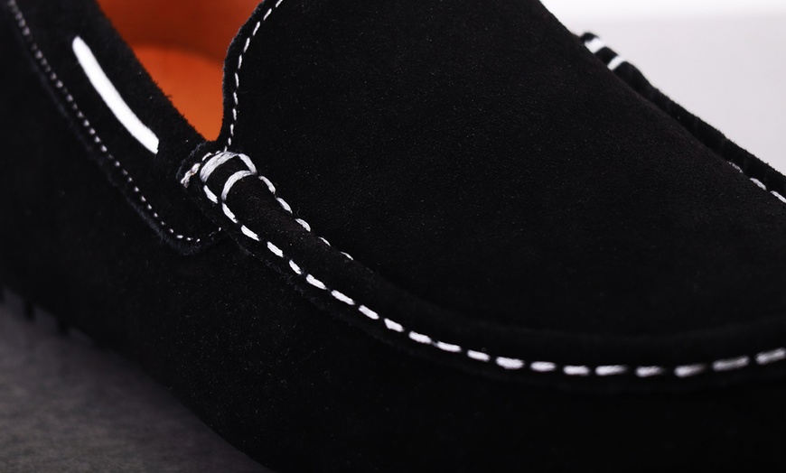 Image 3: Men's Leather Suede Loafers