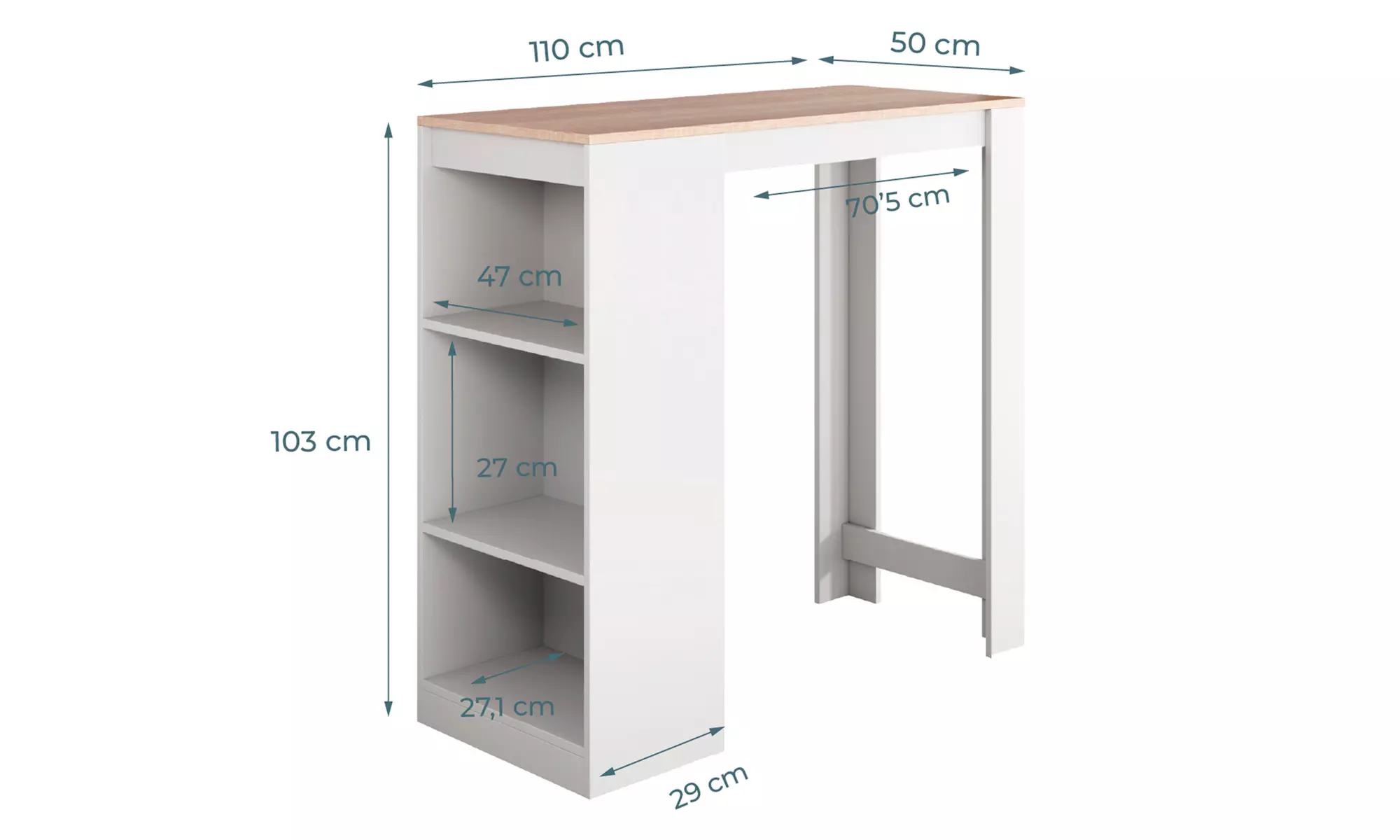 Stehtisch „Kyra“ opt. inkl. 2 Barhockern