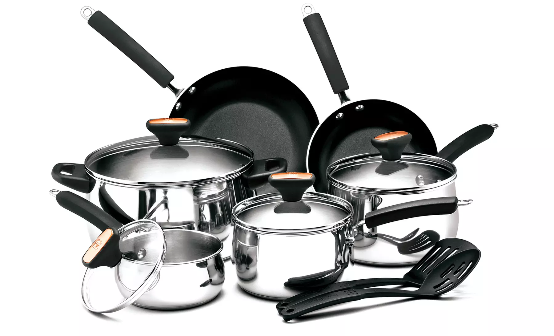 Paula Deen Signature Stainless Steel 12-Piece Cookware Set - Primary Image
