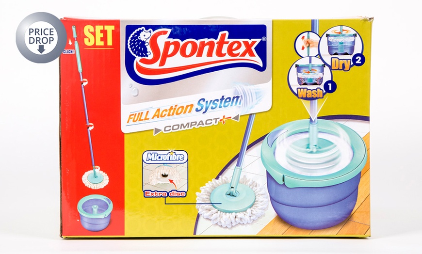 Image 1: Spontex Microfibre Spin Mop