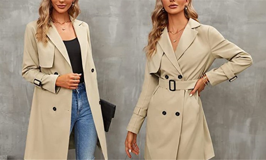 Image 3: Women's Mid-Length Trench Coat