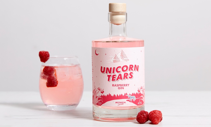 Image 1: Unicorn Tears Raspberry Gin 50cl