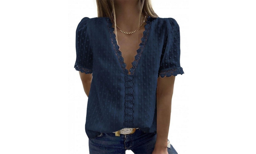 Image 6: Women's V-Neck Lace Tunic