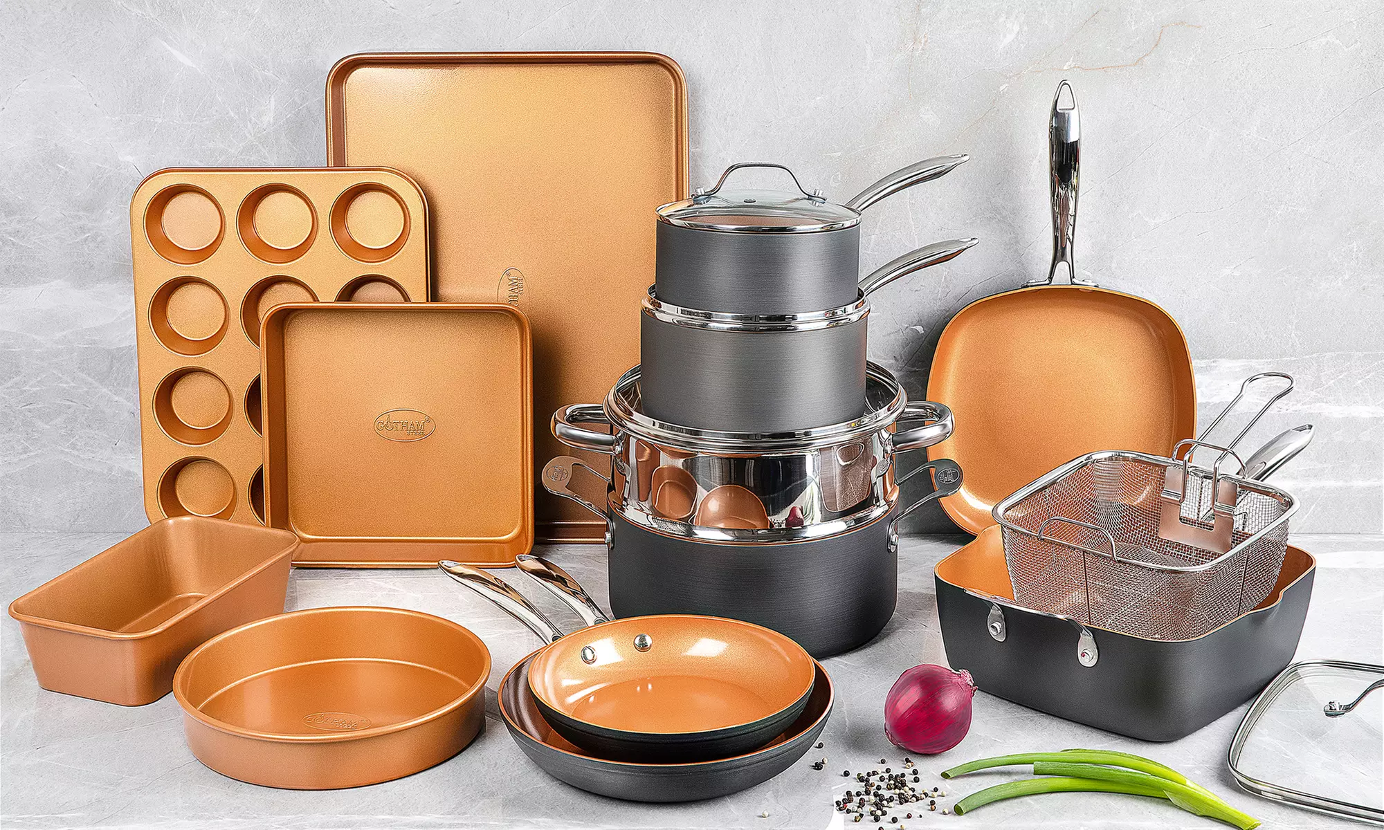 Gotham Steel Nonstick Ti-Cerama Cookware and Bakeware Set (20-Piece) - Primary Image
