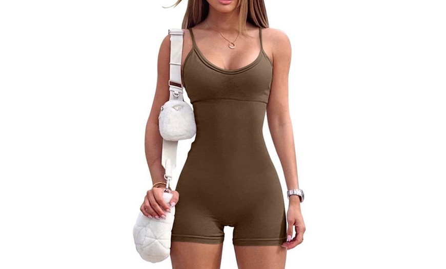 Image 4: Women's One Piece Spaghetti Strap Tummy Control Playsuit