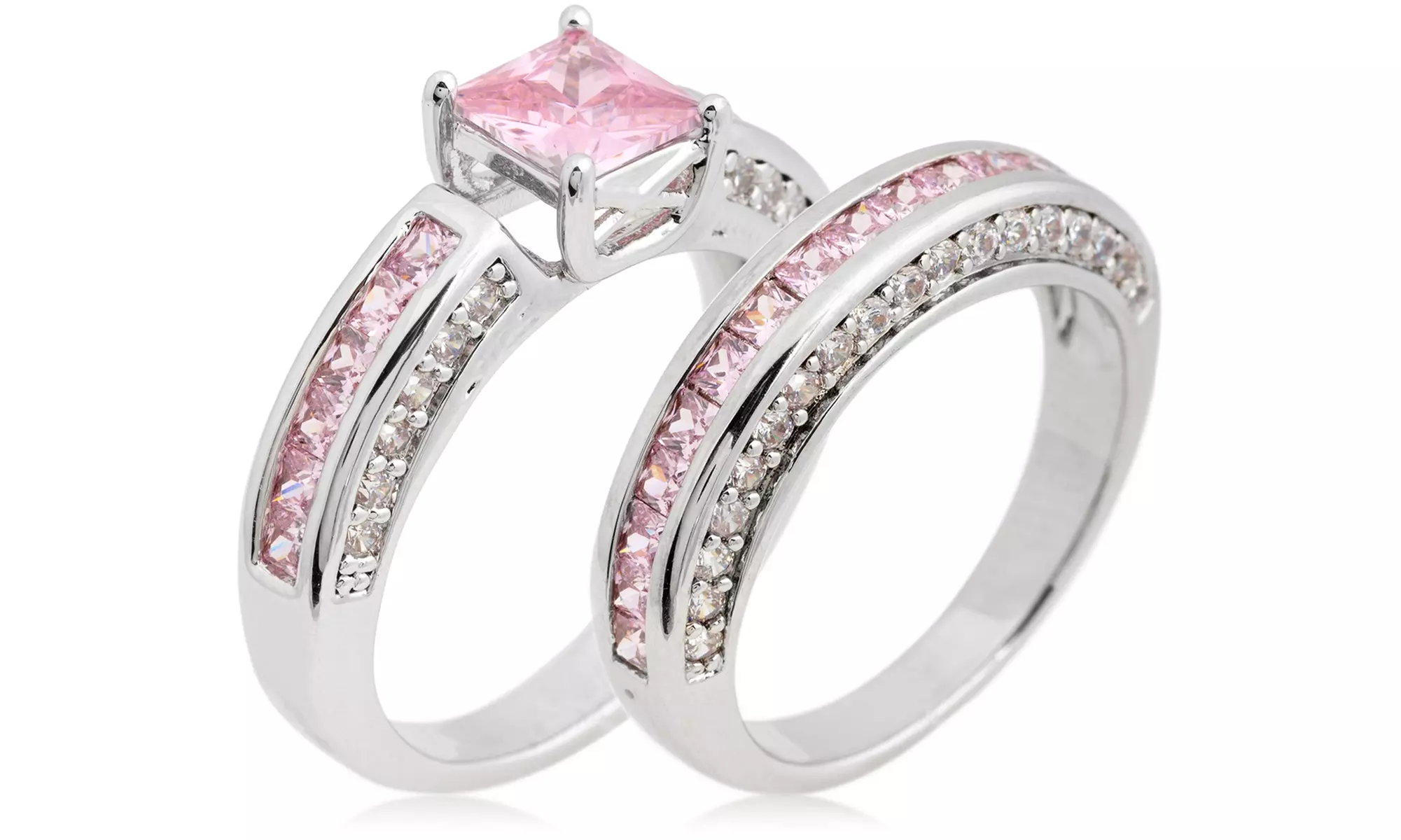 Anello Destiny in ottone placcato oro con pietre zaffiri sintetici