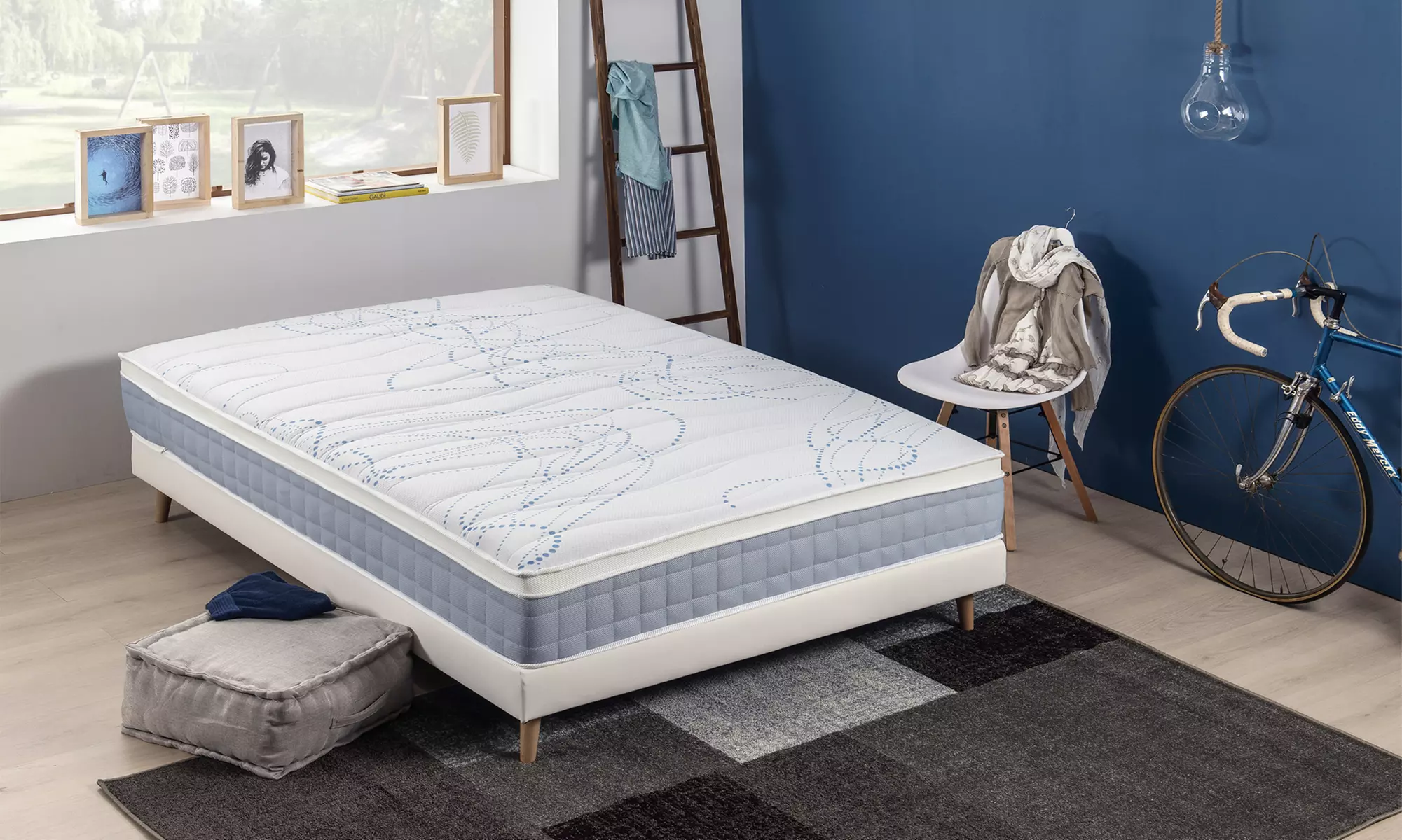 Matelas Coolspring gel frais marque Linea Pura 25 cm, ressorts ensachés, accueil mémoire de forme, avec ou sans sommier - Primary Image
