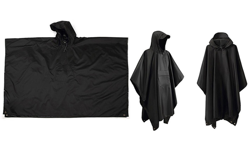 Image 9: Three-in-One Rain Poncho with Hood