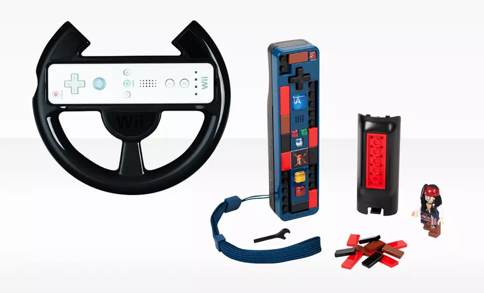 Racing Wheel and Pirates of the Caribbean LEGO Remote for Wii. Free Returns. - Primary Image