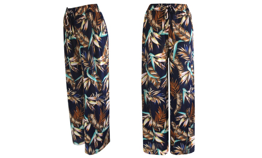 Image 4: Floral Printed Palazzo Trousers